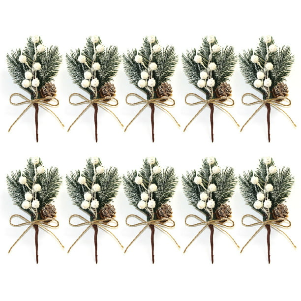 Wedding Favor Simulation Flower Artificial Pine Branch Gold Silver Faux Plant